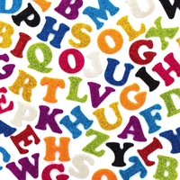 Self-Adhesive Glitter Felt Letters Value Pack (Pack of 500) Craft Embellishments 10 assorted glitter colours - Light Blue,  Navy Blue,  Green,  Orange,  Black,  Red,  Yellow,  White,  Pink & Purple