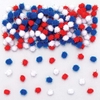 Self-Adhesive Glitter Pom Poms Value Pack (Pack of 200) Craft Embellishments 5 assorted colours - Red,  Blue,  White,  Gold & Silver