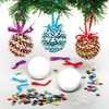 Sequin Bauble Decoration Kits (Pack of 3) Christmas Crafts 3 assorted colourways - Red/Green,  Blue/Silver & Yellow/Purple