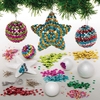 Sequin Christmas Bauble Kits Bumper Tub (Pack of 10) 4 Assorted Shapes,  6 Assorted Sequin Colours,  Decorate Your Own