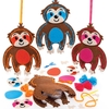 Sloth Sewing Kits (Pack of 3) Sewing & Weaving Craft Kits 3 assorted colours - Pink,  Blue & Orange