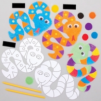 Snake DIY Fridge Magnets - 6 Sand Art Magnet Kits. Craft Fridge Magnets. Snake Crafts. Sand Art For Kids. Size 15cm x 10cm.