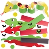 Snake Mix & Match Paper Chain Kits (Pack of 6) Party Decorations 3 assorted snake colours - Red,  Green & Yellow