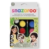 Snazaroo Face Painting Pack - 8 colours (White,  Black,  Blue,  Red,  Yellow,  Green,  Purple,  Pink),  brush & sponge.