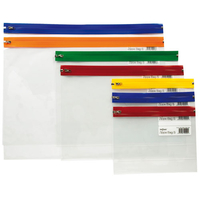 Snopake Zippa Bags - 25 Plastic Zip Wallets. Folders available in A5,  A4 or A3. Assorted colour zip locks. Tough plastic closure and metal zip top.