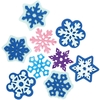 Snowflake Foam Stampers (Pack of 10) Christmas Craft Supplies 2 foam colours - Light Blue & Dark Blue