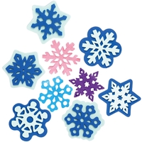Snowflake Foam Stampers (Pack of 10) Christmas Craft Supplies 2 foam colours - Light Blue & Dark Blue