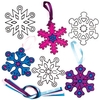 Snowflake Suncatchers (Pack of 8) Christmas Crafts Ribbon colours - Dark Blue,  Pale Blue,  Purple & Pink