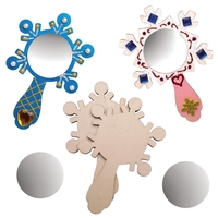Snowflake Wooden Mirrors (Pack of 4)