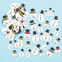 Snowman Glitter Foam Stickers (Pack of 80) Christmas Craft Supplies