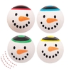 Snowman High Bounce Balls (Pack of 10) Christmas Toys 5 assorted hat colours - Red,  Blue,  Green,  Purple & Yellow