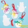 Snowman Scratch Art Hanging Decorations (Pack of 10) Decorate,  Create & Hang,  Tools Included