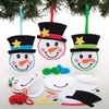 Snowman Sewing Decoration Kits (Pack of 3) Christmas Crafts 3 assorted colours - Red,  Blue & Green