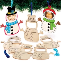 Snowman Wooden Photo Frame Decorations (Pack of 10)