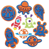 Solar System Foam Stampers (Pack of 10) Art Supplies,  Art Materials 2 foam colours - Blue & Orange