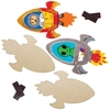 Space Rocket DIY Fridge Magnets - 10 Wooden Magnet Kits. Craft Fridge Magnets. Space Crafts. Wooden Crafts For Kids. Size 7cm x 11.5cm.