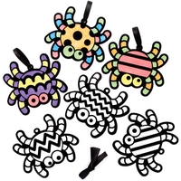 Spider Colour-in Fuzzy Art Decorations (Pack of 15)