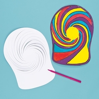 Spiral Collapsible Hats - 12 Spiral Paper Caps To Decorate And Personalize. 30cm x 21cm