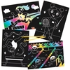 Sports Scratch Art Pictures - 10 Rainbow Scratch Paper Kits. Easy Scratch Art For Kids. Size 21cm x 15cm.