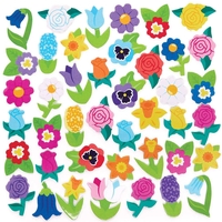 Spring & Summer Flower Foam Stickers (Pack of 200)