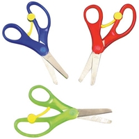 Spring-Loaded Scissors (Pack of 3) Art Supplies,  Art Materials Assorted colours