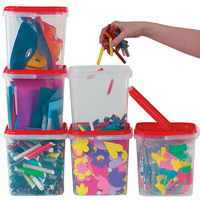Square Plastic Storage Tubs (Pack of 10)