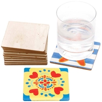 Square Wooden Coasters (Pack of 10) Decoration Craft Kits