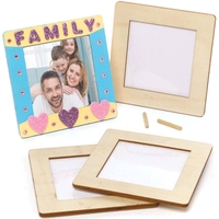 Square Wooden Photo Frames (Pack of 4) Decoration Craft Kits