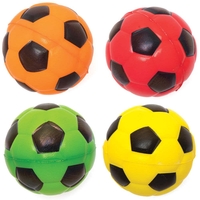 Squeezy Footballs (Pack of 6) Soft Rubber Balls,  6 Assorted Colours