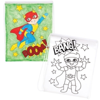 Star Hero Colour-in Fabric Drawstring Backpacks (Pack of 3) Decoration Craft Kits