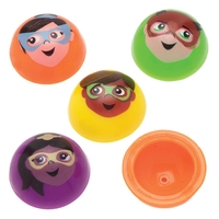 Star Hero Jumping Poppers (Pack of 12) Pocket Money Toys 4 assorted colours - Green,  Yellow,  Purple & Orange