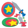 Star Hero Sword & Shield Kits (Pack of 2) Creative Play Toys 2 colourways - Red/Blue & Red/Green