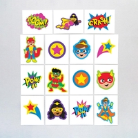 Star Hero Temporary Tattoos (Pack of 48) 24 Assorted Designs,  Easy Apply & Removal