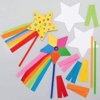 Star Wand Kits (Pack of 8) Coloured Streamers Included - Fun & Educational