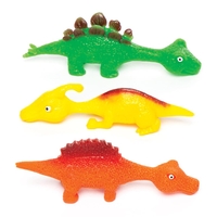 Stretchy Flying Dinosaurs (Pack of 4) Soft & Sensory Toys 3 assorted colours - Green,  Yellow & Orange