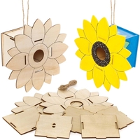 Sunflower Wooden Birdhouse Kits (Pack of 2) Nature Craft Kits,  Garden Decoration,  Build & Paint