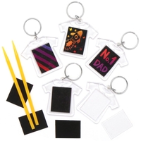 T-Shirt Keyrings - 6 Scratch Art Keyrings. Craft Keyrings For Kids. Size 5.5cm x 5.5cm.