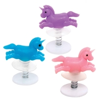 Unicorn Jump-ups (Pack of 6) Pocket Money Toys 3 assorted colours - Pink,  Blue & Purple