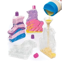 Unicorn Sand Art Bottles - 8 Plastic Sand Art Bottles. Sand Art Bottles With Corks. Size 11.5cm.