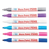 Winter Multi-Purpose Deco Paint Pens (Pack of 6) Art Supplies,  Art Materials 6 assorted Winter colours - Dark Blue,  Light Blue,  White,  Silver,  Pink & Purple