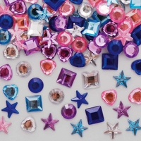 Winter Self-Adhesive Acrylic Jewels (Pack of 200) Christmas Craft Supplies 5 assorted winter colours - Blue,  Dark Blue,  Pink,  Violet & Silver