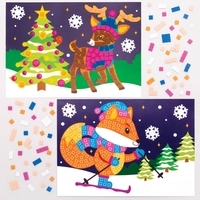 Winter Woodland Mosaic Picture Kits (Pack of 4) Craft Kits For Kids