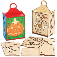 Wooden Halloween Lantern Kits (Pack of 3) Halloween Crafts