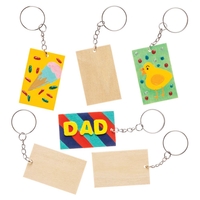 Wooden Keyring Blanks (Pack of 8) Decoration Craft Kits