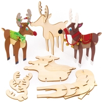 Wooden Reindeers (Pack of 6) Christmas Crafts