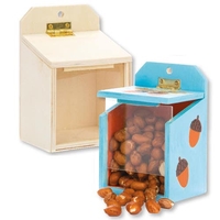 Wooden Squirrel Feeder Boxes (Pack of 2) Nature Craft Kits,  12cm x 8cm x 6.5cm,  Assemble & Decorate