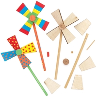 Wooden Windmill Kits (Pack of 5) Nature Craft Kits