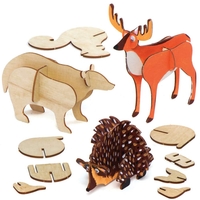 Woodland Animal Woodcraft Kits (Pack of 5) Art Craft Kits