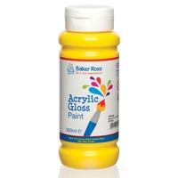 Yellow Acrylic Paint - 500ml bottle,  water-based acrylic paint. Dries quickly,  Waterproof,  Flexible on most surfaces