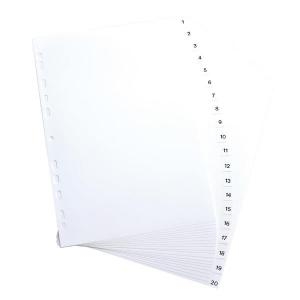 Elba Index 1-20 Polypropylene Multipunched Reinforced Holes 120 Micron